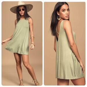 Lulus NWT Sage Green Mini Tanks Swing Dress size 2X